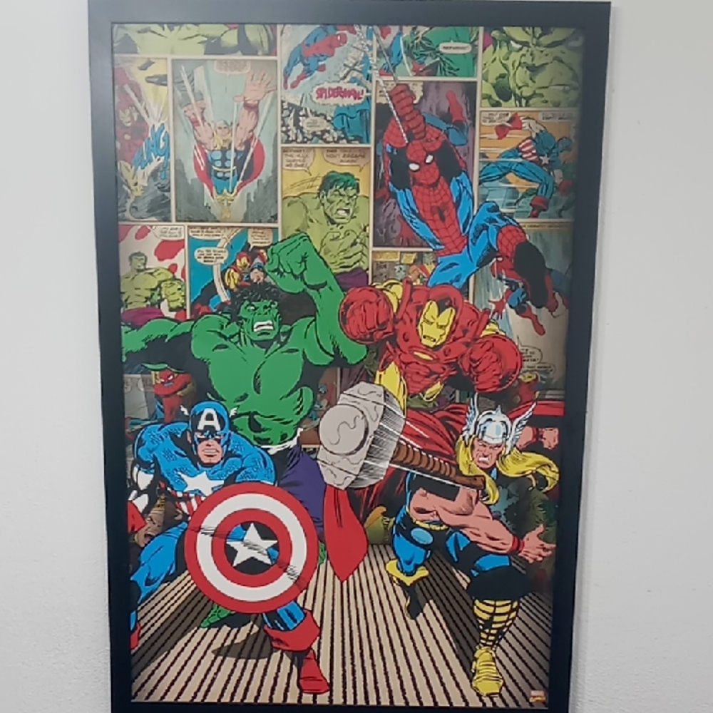Marvel Superheroes Comic Art Hang up Poster